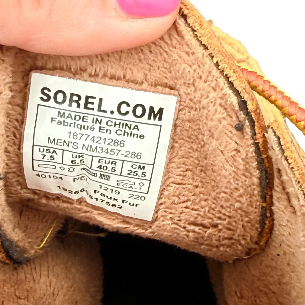 Sorel Cheyanne II Waterproof Duck Boots Mens 7.5 Tobacco Black NM3457-286 EUC